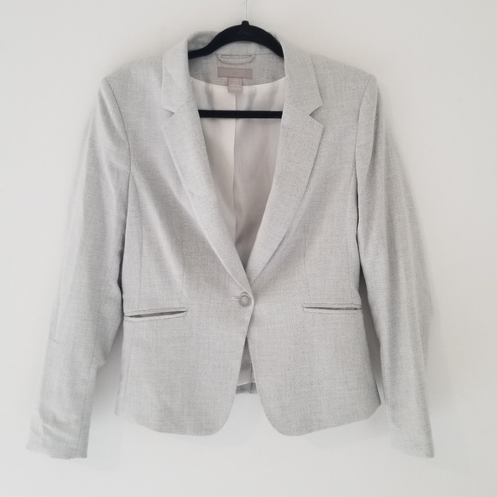 H&M Women’s Blazer White Grey - SIZE: 4